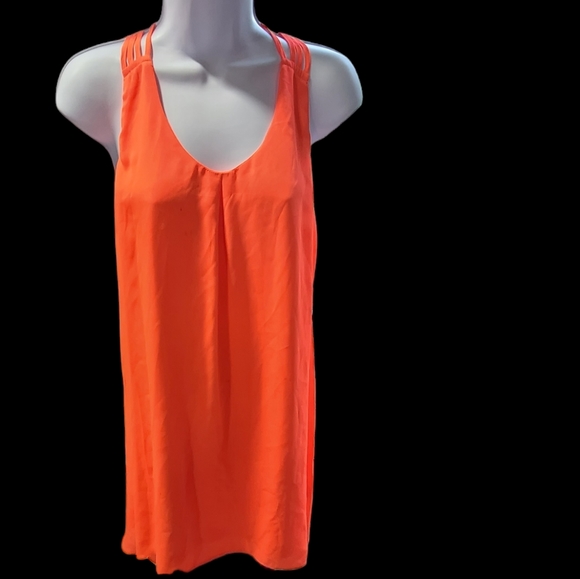 Neon oarnge summer dress/beach dress womans sz S forever 21 - Picture 1 of 4
